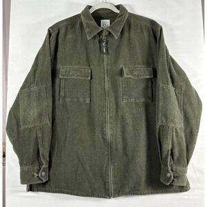 Field Gear vintage womens corduroy‎ green unlined jacket zip front